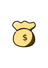 coin and money bag vector illustration