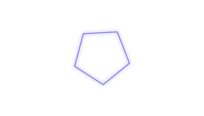 Minimalist Glowing Purple Neon Pentagon on Gray Background