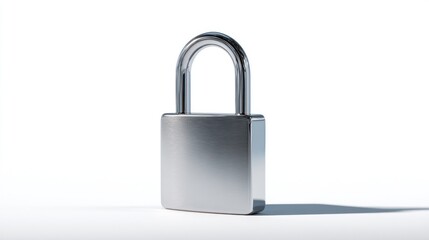 Naklejka premium Metal padlock on white background