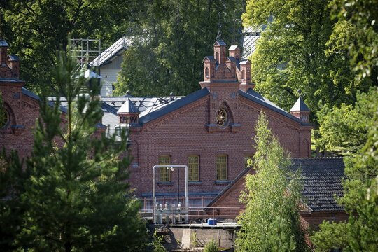 Brick factory building, former paper factory and mill for the production of groundwood pulp board, UNESCO World Heritage Site Verla Factory Village, Maailmanperint&ouml;kohde Verlan puuhiomo ja pahvitehdas, Verla Rapids, Kymenlaakso, near Kouvola, Finland