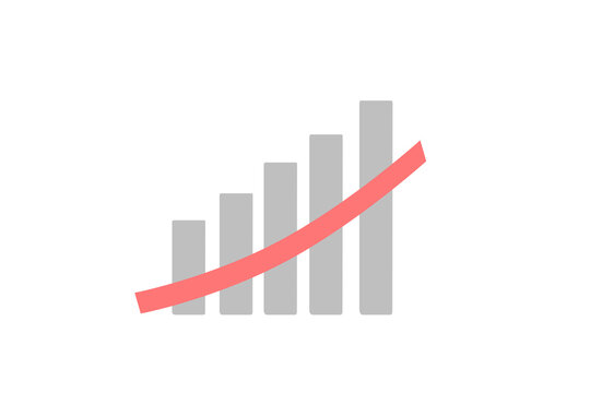 Modern Business Growth Chart with Rising Red Trend Line - Powered by Adobe