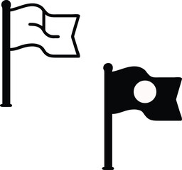 Two simple flag icons with different designs on white background