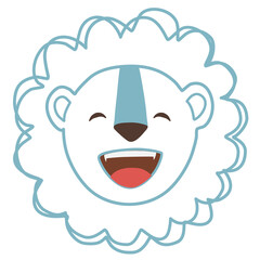 A funny cartoon character design of lion face vector design. An icon that perfect for kids background, wrapping paper, wallpaper, seamless pattern, fashion, logo.