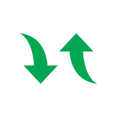Up Down Curve Arrow Icon &ndash; Directional Flow Trend Symbol