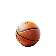 Fototapeta premium A close-up view of a orange basketball resting on a clean. white surface. highlighting its textured surface and distinct black lines. ideal for sports-related content and promotions