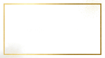 Blank square gold picture frame vector with an empty paper border design and artistic texture isolated on a white background for business banners or photo art space.