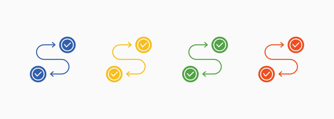 Roadmap Icon Set Color Multiple Style Collection Element For Design