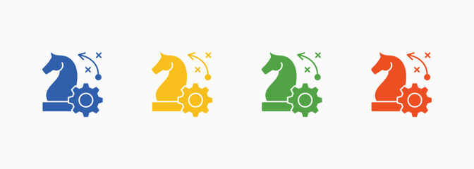 Strategic Icon Set Color Multiple Style Collection Element For Design
