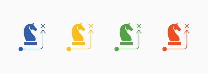 Chess Icon Set Color Multiple Style Collection Element For Design