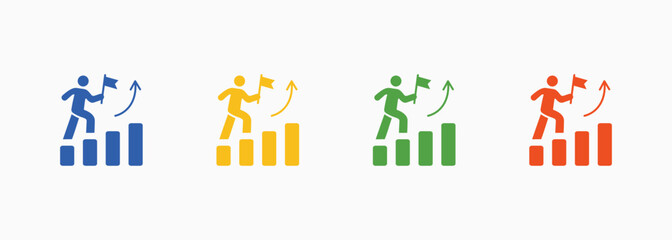 Leadership Icon Set Color Multiple Style Collection Element For Design