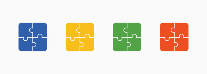 Puzzle Icon Set Color Multiple Style Collection Element For Design