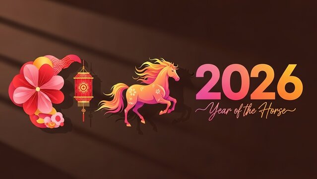 2026 Year of the Horse Chinese New Year Celebration Banner