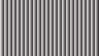 Fototapeta premium Abstract seamless background pattern with vertical lines and a grayscale gradient effect creating a three dimensional corrugated texture