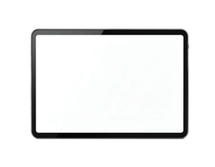 Sleek, modern digital tablet with a blank, bright screen