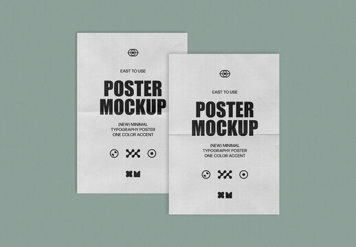 Creased Posters Mockup