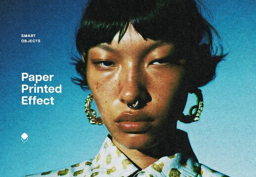 Paper Printed Photo Effect Mockup