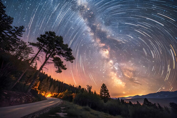 sunset in the mountains