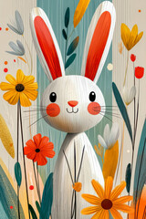 Abstract minimalistic bunny rabbit