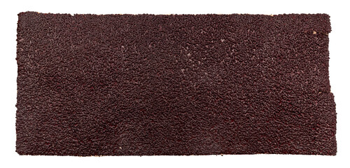 A piece of torn sandpaper for processing materials on a white background