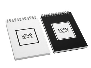 Custom logo notebooks in white and black