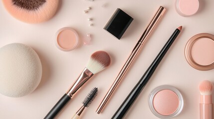 Cosmetics and makeup essentials on display