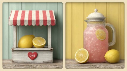 Valentine&rsquo;s Day lemonade stand cute posters.