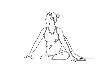  Physical Activity concept. Single line draw design. Vector graphic illustration