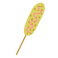 Classic Corn Dog Street Food Illustration