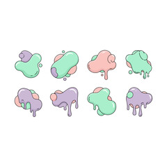Fototapeta premium Pastel colored abstract blobs in soft hues.