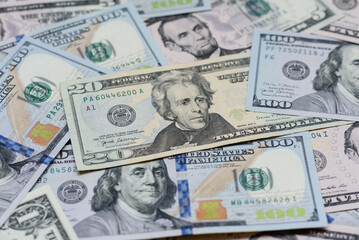 Cash, US dollar currency, financial and business flows. US dollar cash