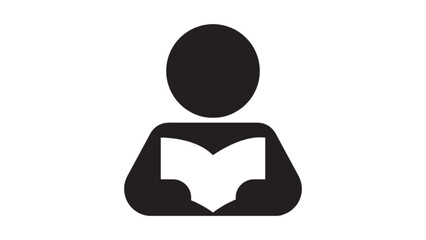 vector silhouette of a man reading book