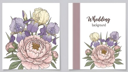 Elegant Wedding Background with Floral Design and Peonies