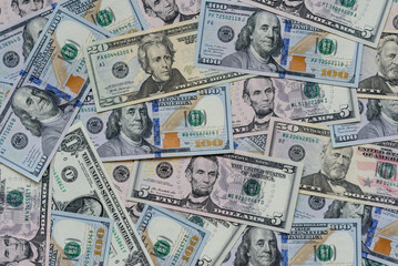 Cash, US dollar currency, financial and business flows. US dollar cash