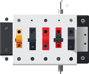 Simplified Schematic Vector of a Circuit Breaker Switch for Electrical Safety, Wiring Diagrams, and Engineering Concepts