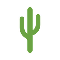 Obraz premium Green cactus icon on white background