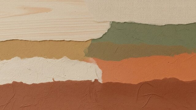 Earthy Abstract Landscape with Warm Tones in Minimal Brushwork and Layered Textures.