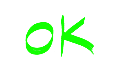 Black marker or pencil Ok word mark, vector hand drawn approved lettering