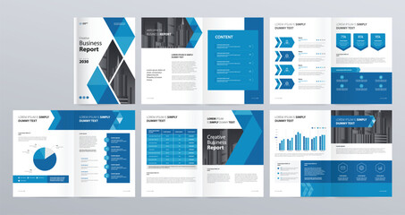 business annual report, company profile brochure design template and page layout design with info chart report graph element and design for flyers, leaflet, magazine, book with abstract cover page 