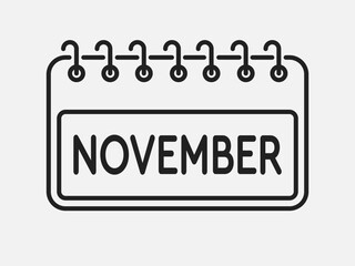 Vector template icon page calendar - November