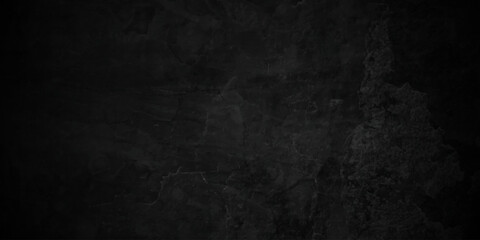 Dark black old wall paper grunge background. black blackboard and chalkboard texture. Dark black concrete wall texture element vintage grunge charcoal paint rough, backdrop background.