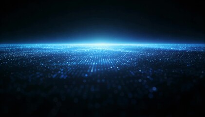 Abstract digital technology background with blue glowing data particles and futuristic grid network for enterprise cybersecurity and artificial intelligence concepts - Powered by Adobe