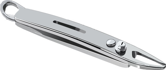 Stainless Steel Nail Clipper with Sleek Clean Design for Personal Grooming and Hygiene Vector Illustration