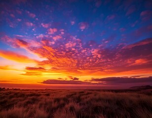 ibrant sunset sky with streaks of orange pink and purple clouds painting the horizon in a b.jpg