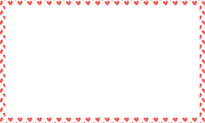 Doodle red heart pattern frame for valentine, valentines rectangle frame, hand drawn heart