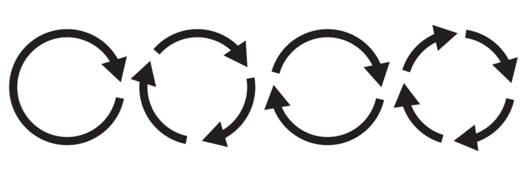 rotation icon collection, circle arrow icon. refresh icon, reload icon. circular arrow icon vector illustration