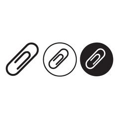 Fototapeta premium Three paperclip icons in different styles and backgrounds