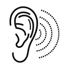 Hearing and sound waves illustration