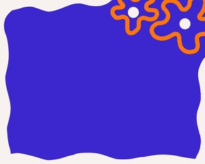 Obraz premium Vintage vector illustration of a floral Christmas greeting card featuring a decorated tree with an ornamental blue grunge border and retro winter leaf patterns on paper