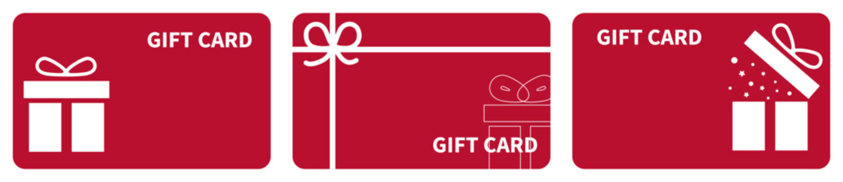 Set of red gift card icons