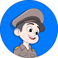 Friendly Police Officer Cartoon Logo Character Illustration